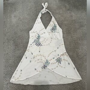 A. Byer Halter Tie Top in White Pattern Size Small VINTAGE Y2K